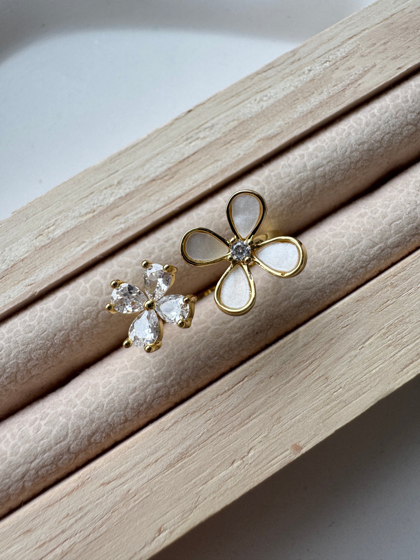 Ring DOUBLE FLOWER | GOLD