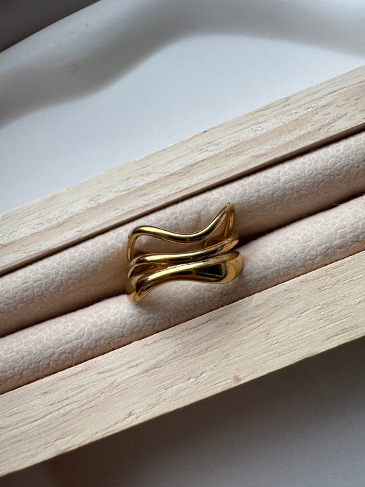 Ring TRIPLE WAVE | GOLD