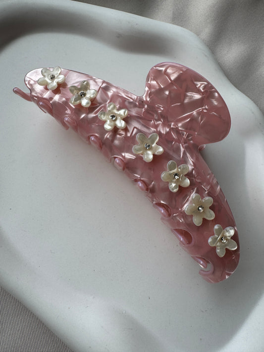 Halbmond Haarklammer aus Acetat 3D FLOWER | ROSE