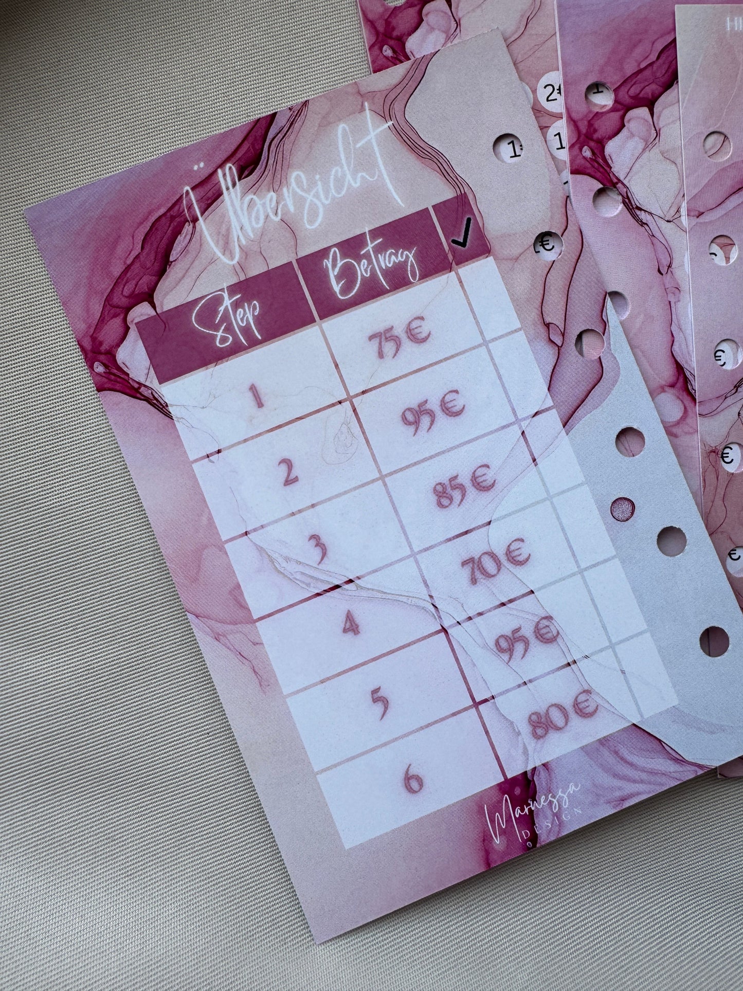 500 € MIni Sparplan | LUXURY BINDER BUNDLE "PINK MARMOR"