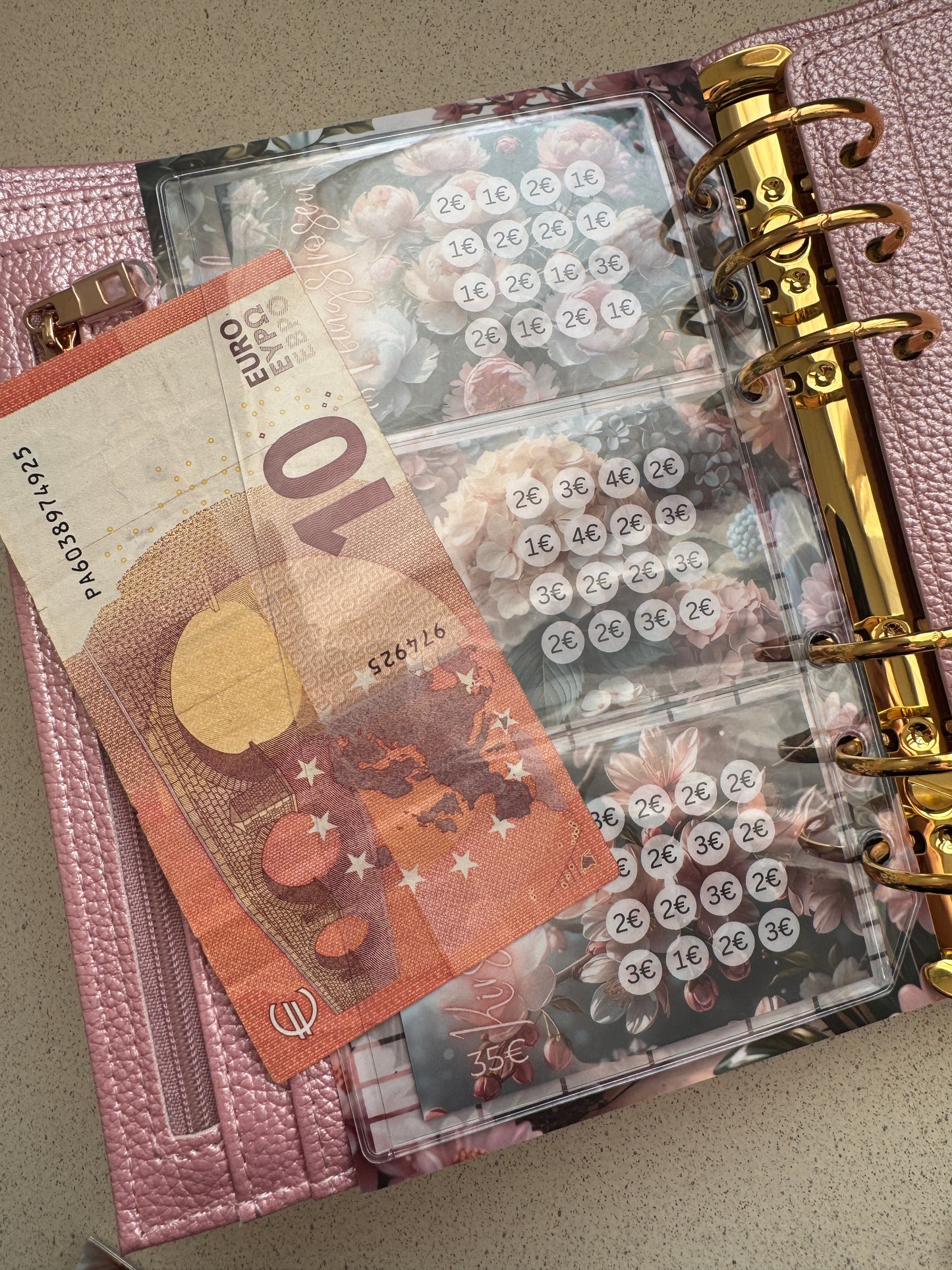 200 € Mini Sparplan | PASTEL GARDEN | Sparchallenge zum einheften | matt foliert | A6