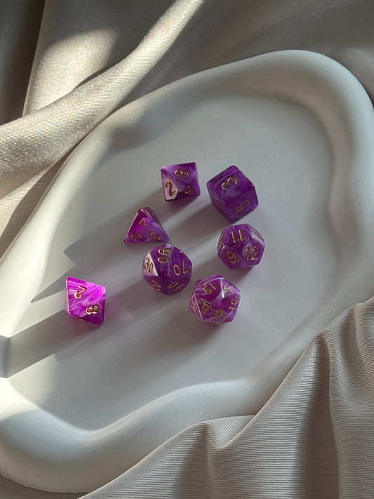 Würfel 7er Set MARMOR | PURPLE