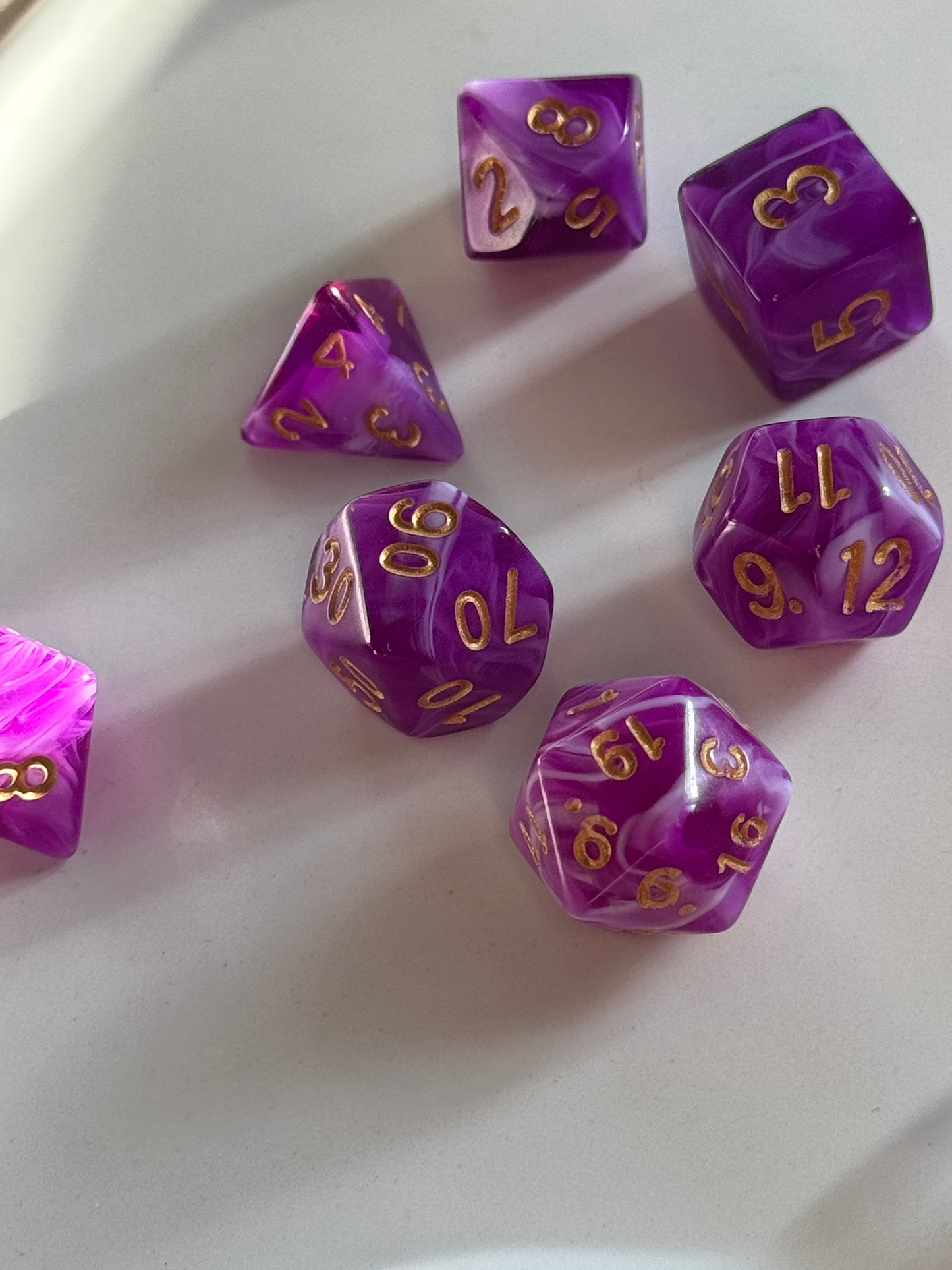 Würfel 7er Set MARMOR | PURPLE