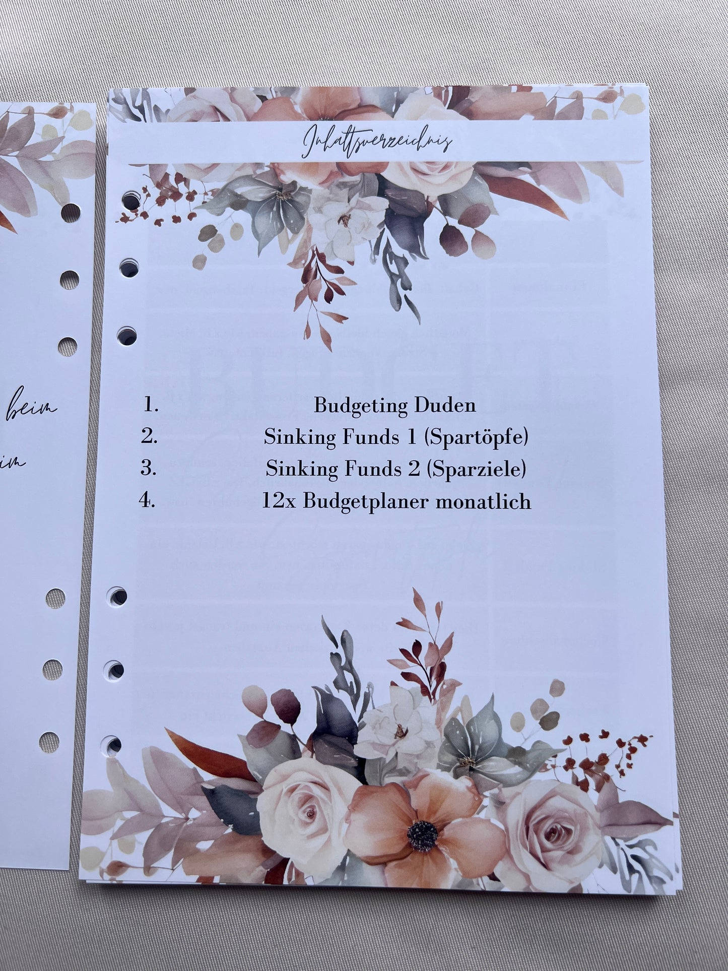 Budget Planer Finanzplaner Einlagen A5 Format | FLOWERS