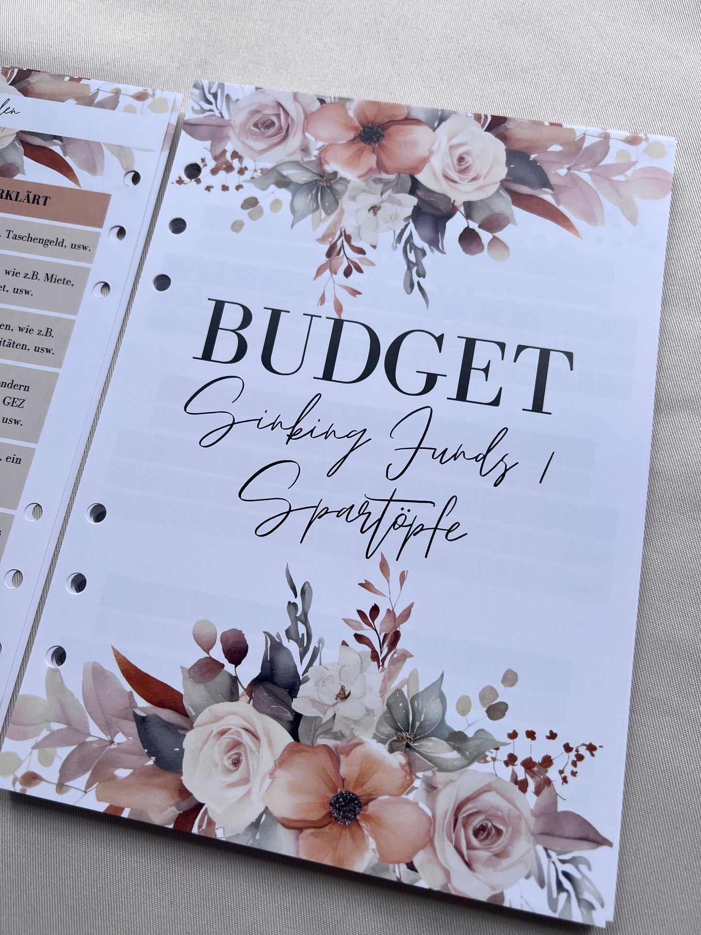 Budget Planer Finanzplaner Einlagen A5 Format | FLOWERS