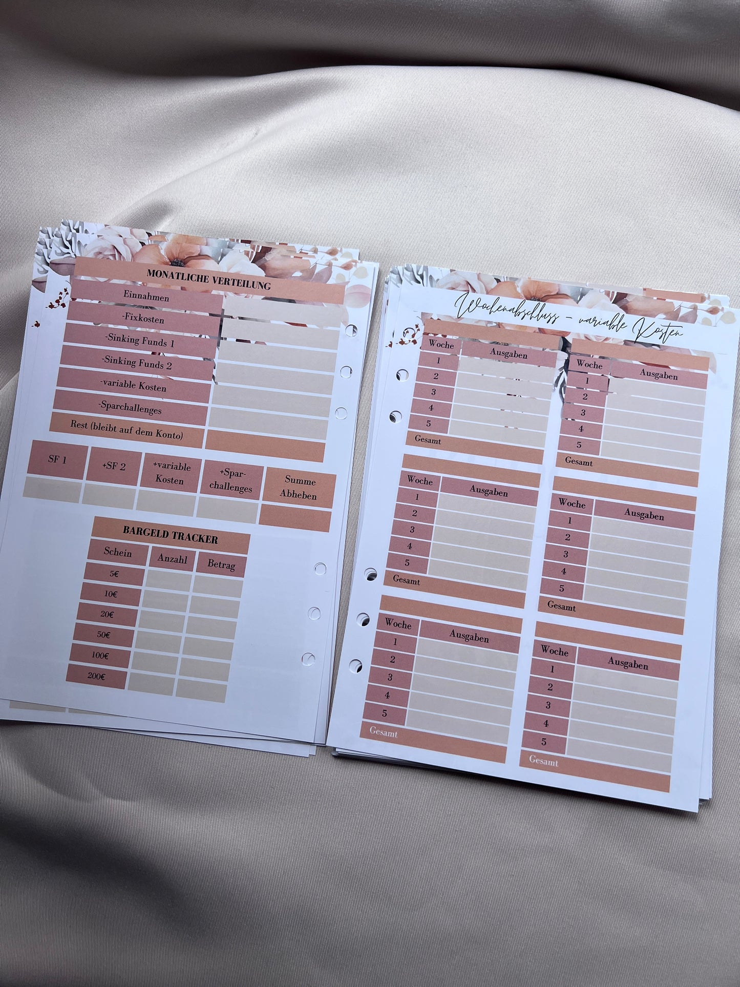 Budget Planer Finanzplaner Einlagen A5 Format | FLOWERS