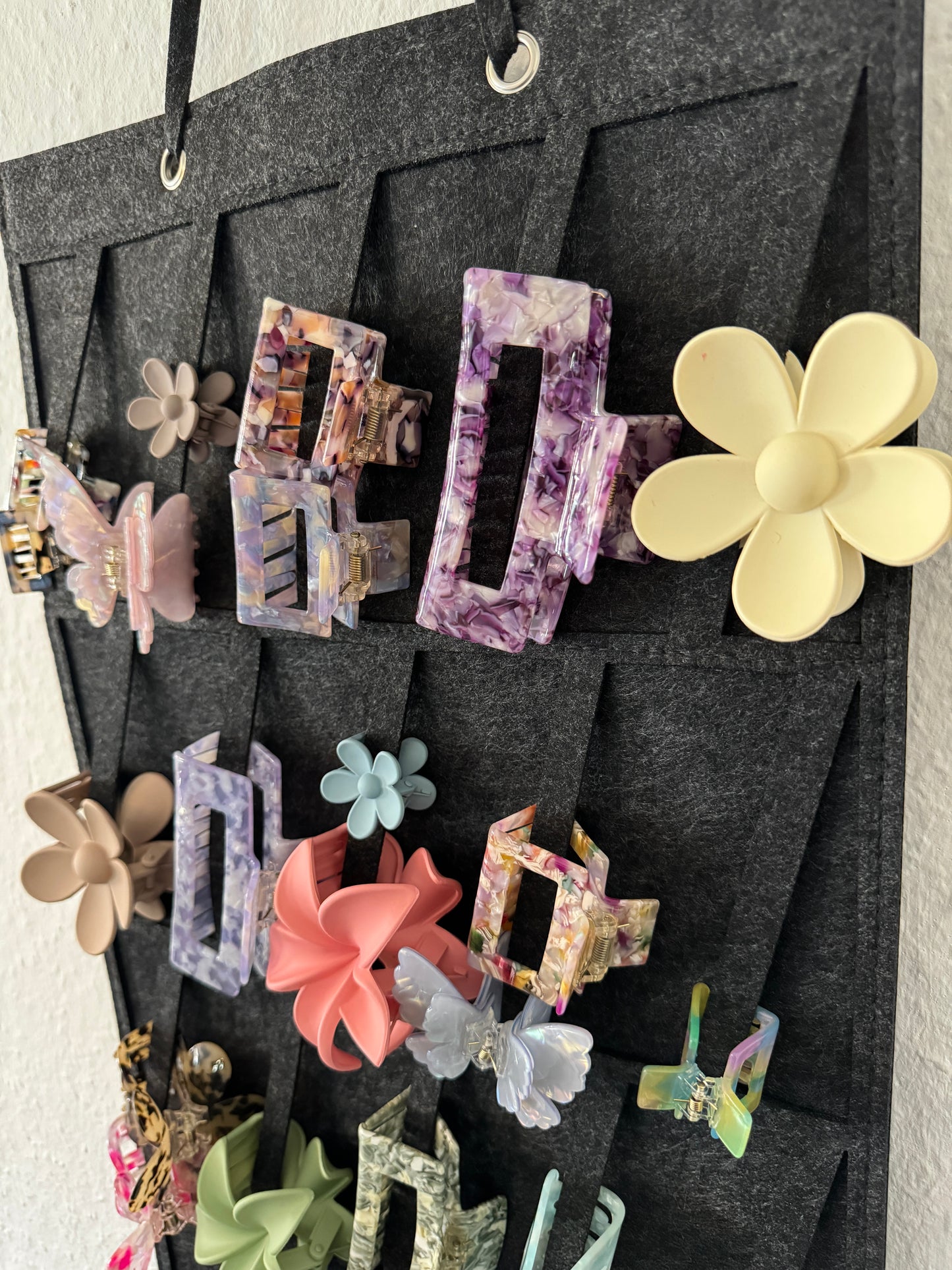Haarklammer Organizer aus Filz