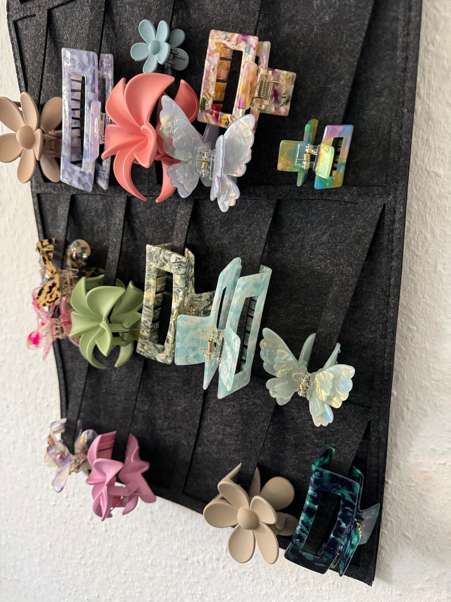 Haarklammer Organizer aus Filz
