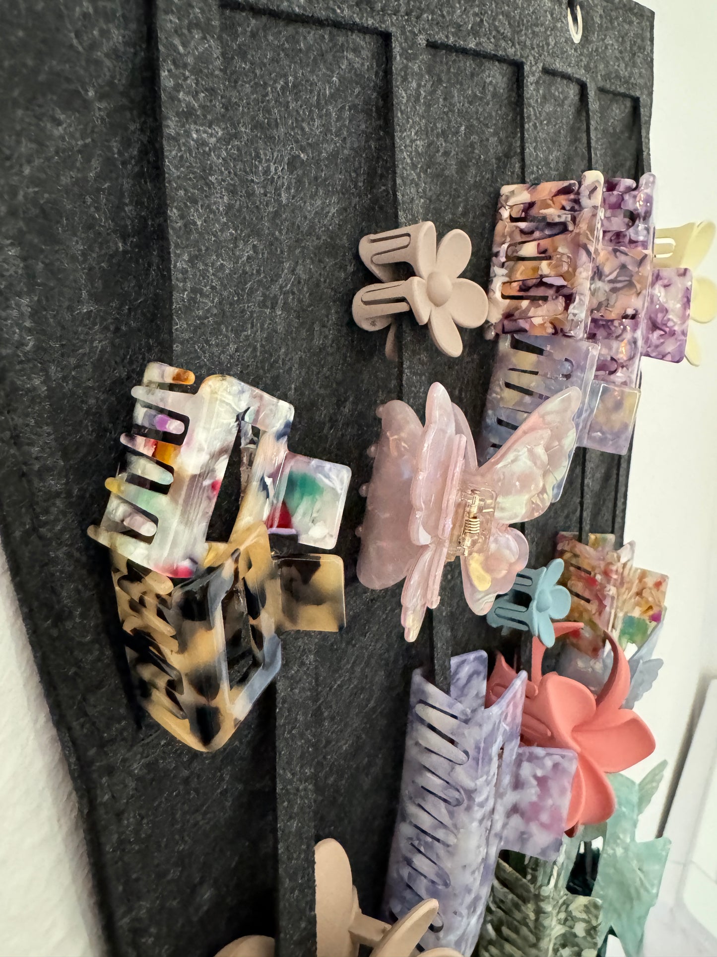 Haarklammer Organizer aus Filz