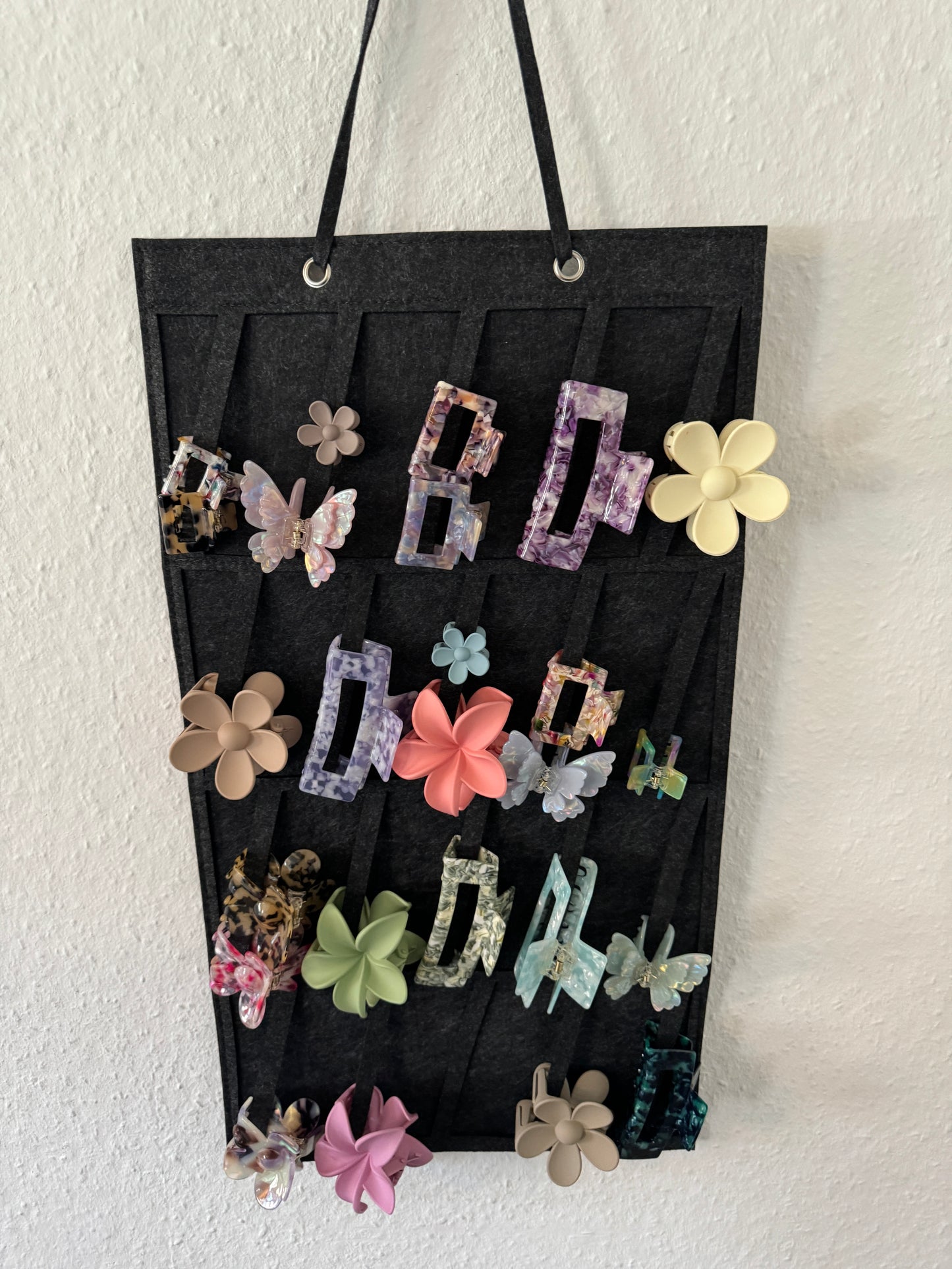 Haarklammer Organizer aus Filz