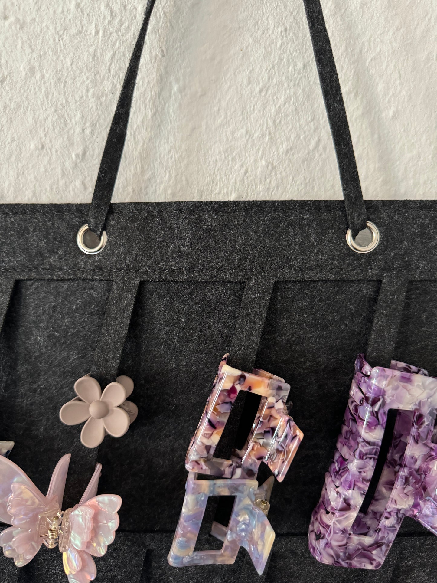 Haarklammer Organizer aus Filz