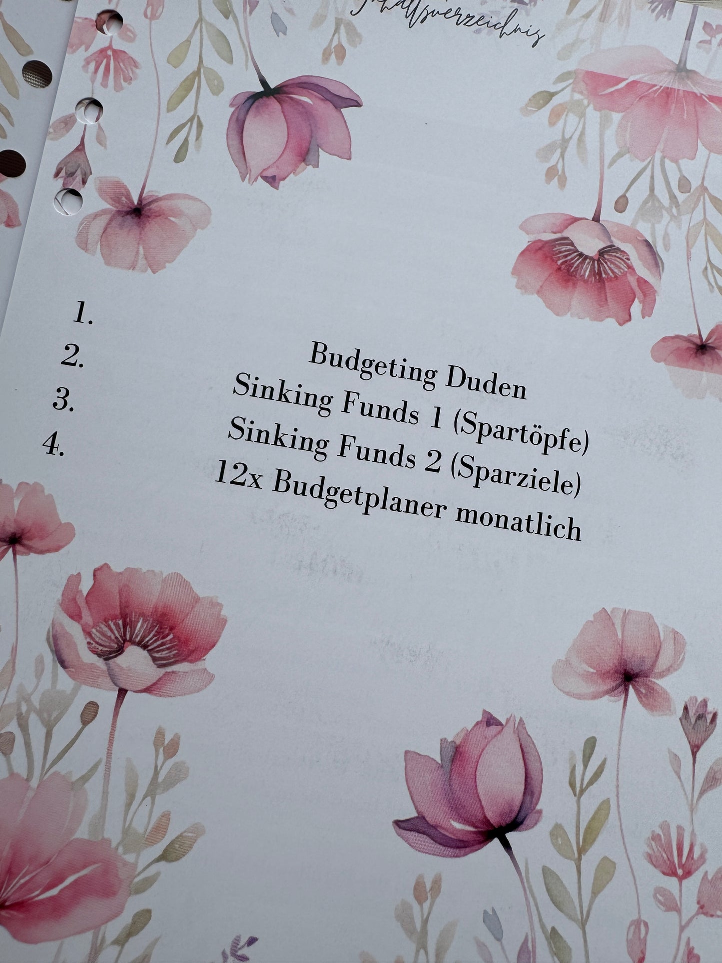 Budget Planer Finanzplaner Einlagen A5 Format | ROSE FLOWERS