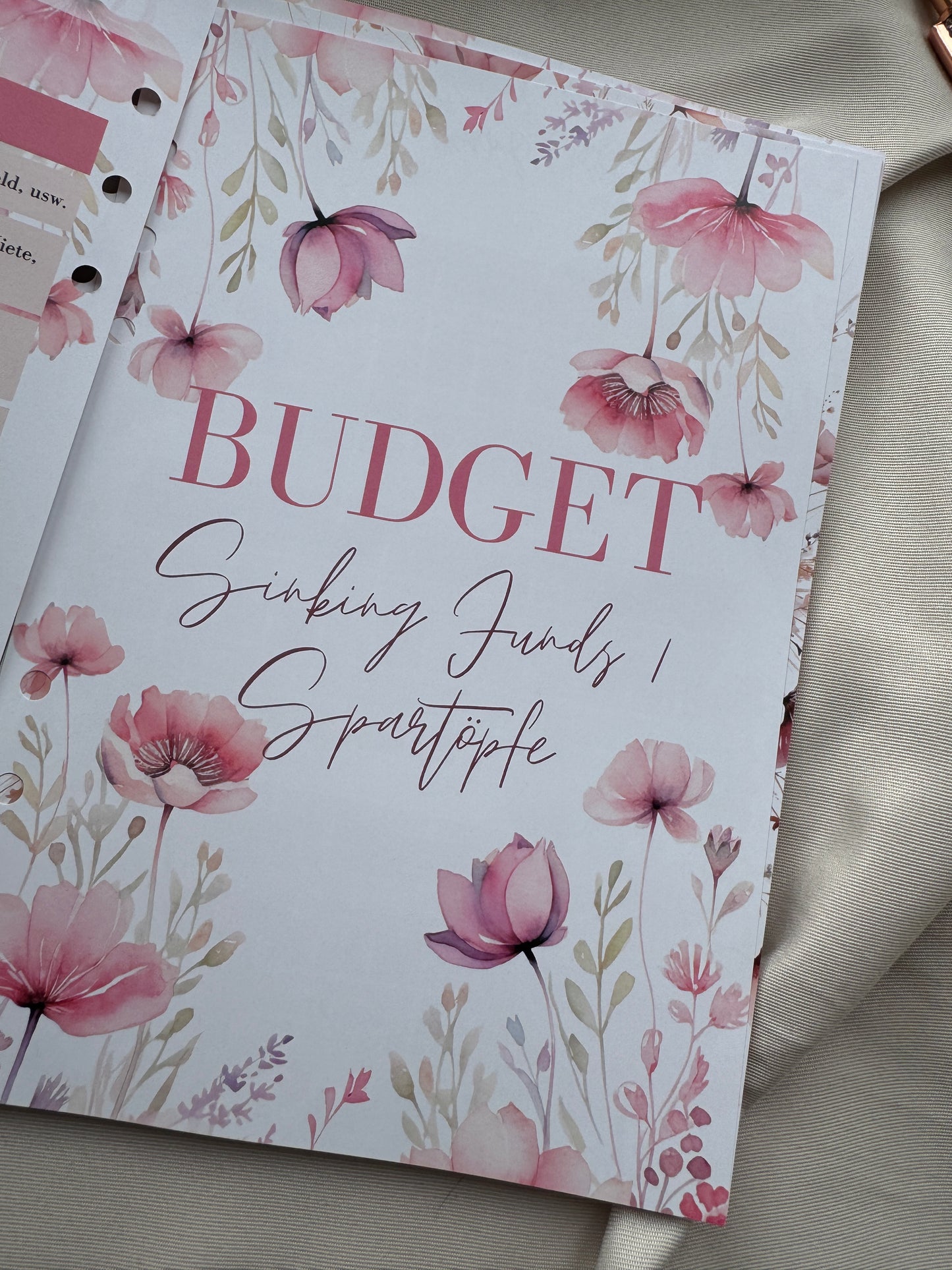 Budget Planer Finanzplaner Einlagen A5 Format | ROSE FLOWERS