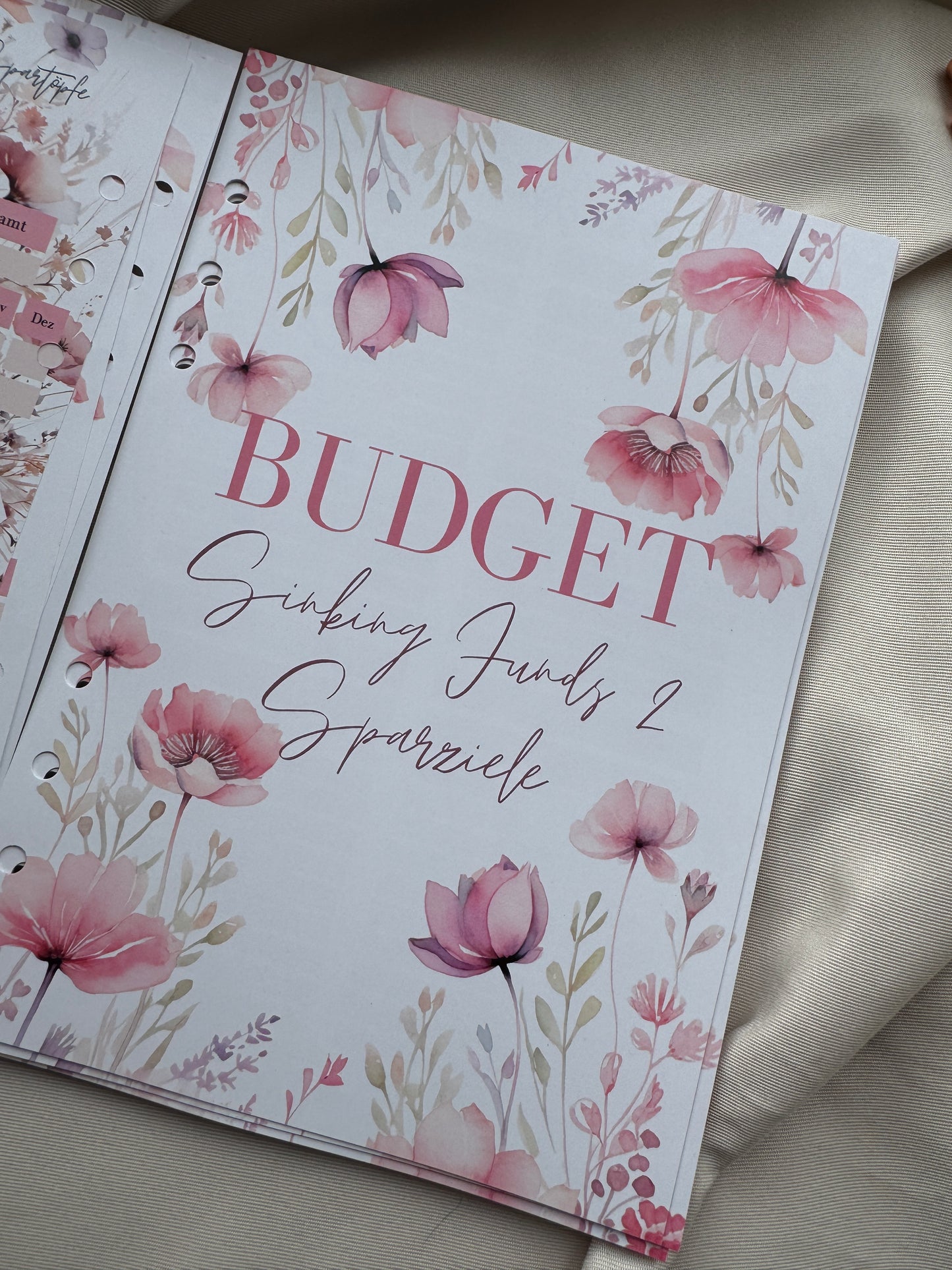 Budget Planer Finanzplaner Einlagen A5 Format | ROSE FLOWERS