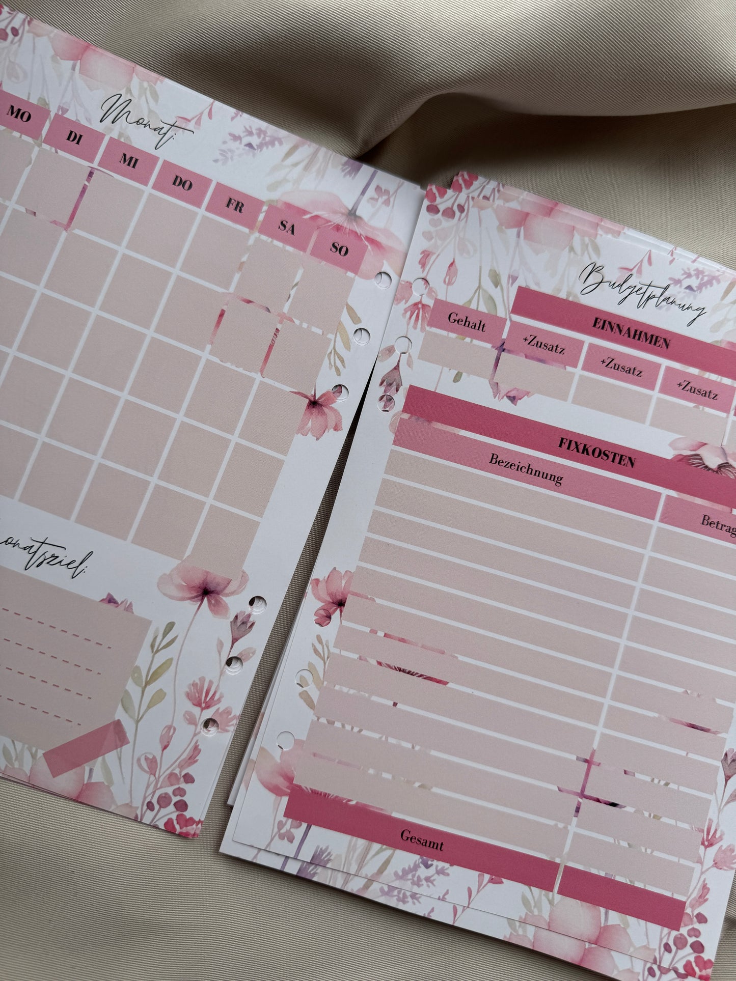 Budget Planer Finanzplaner Einlagen A5 Format | ROSE FLOWERS