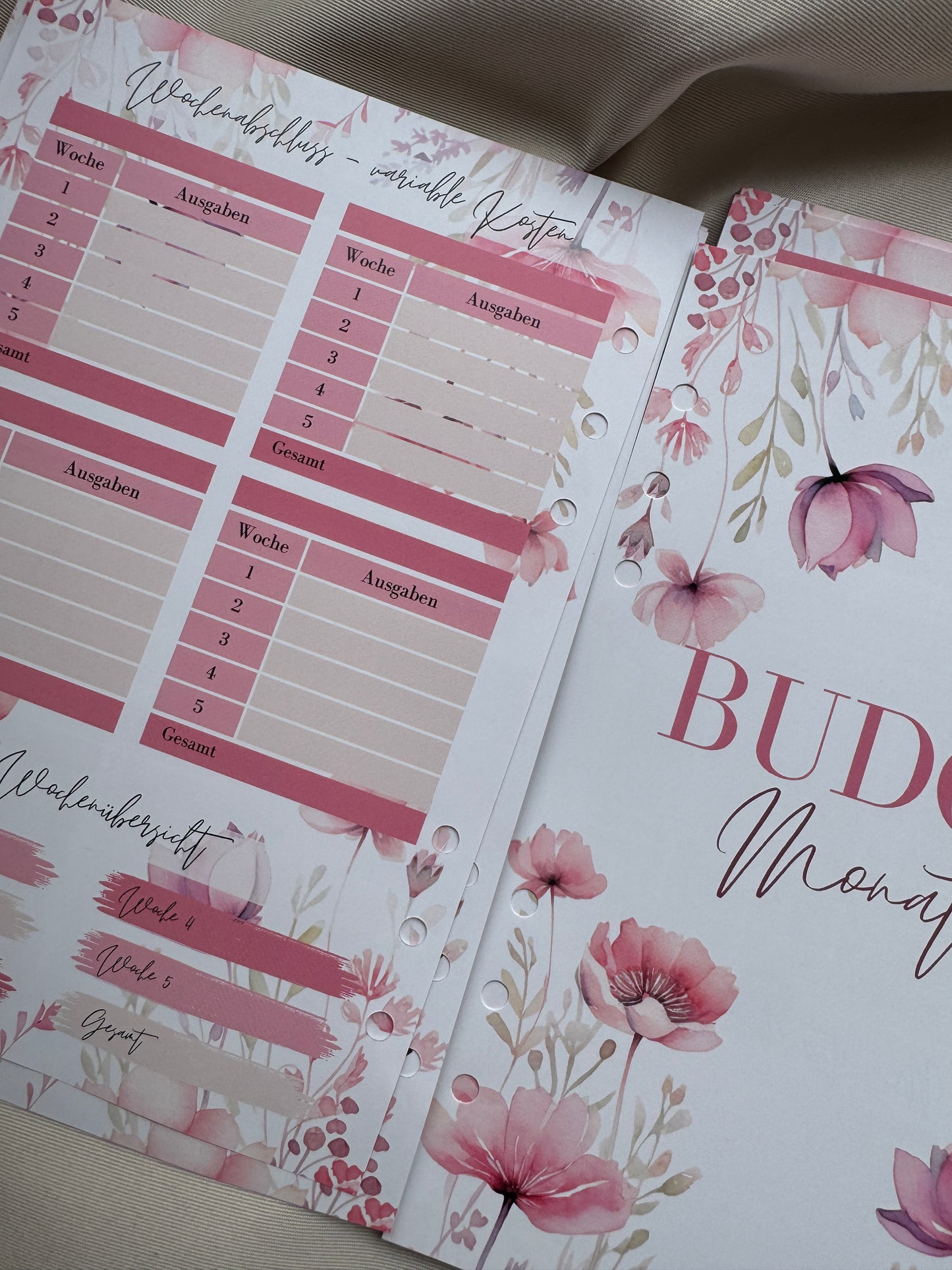 Budget Planer Finanzplaner Einlagen A5 Format | ROSE FLOWERS
