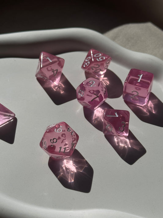 Würfel 7er Set JELLY | PINK