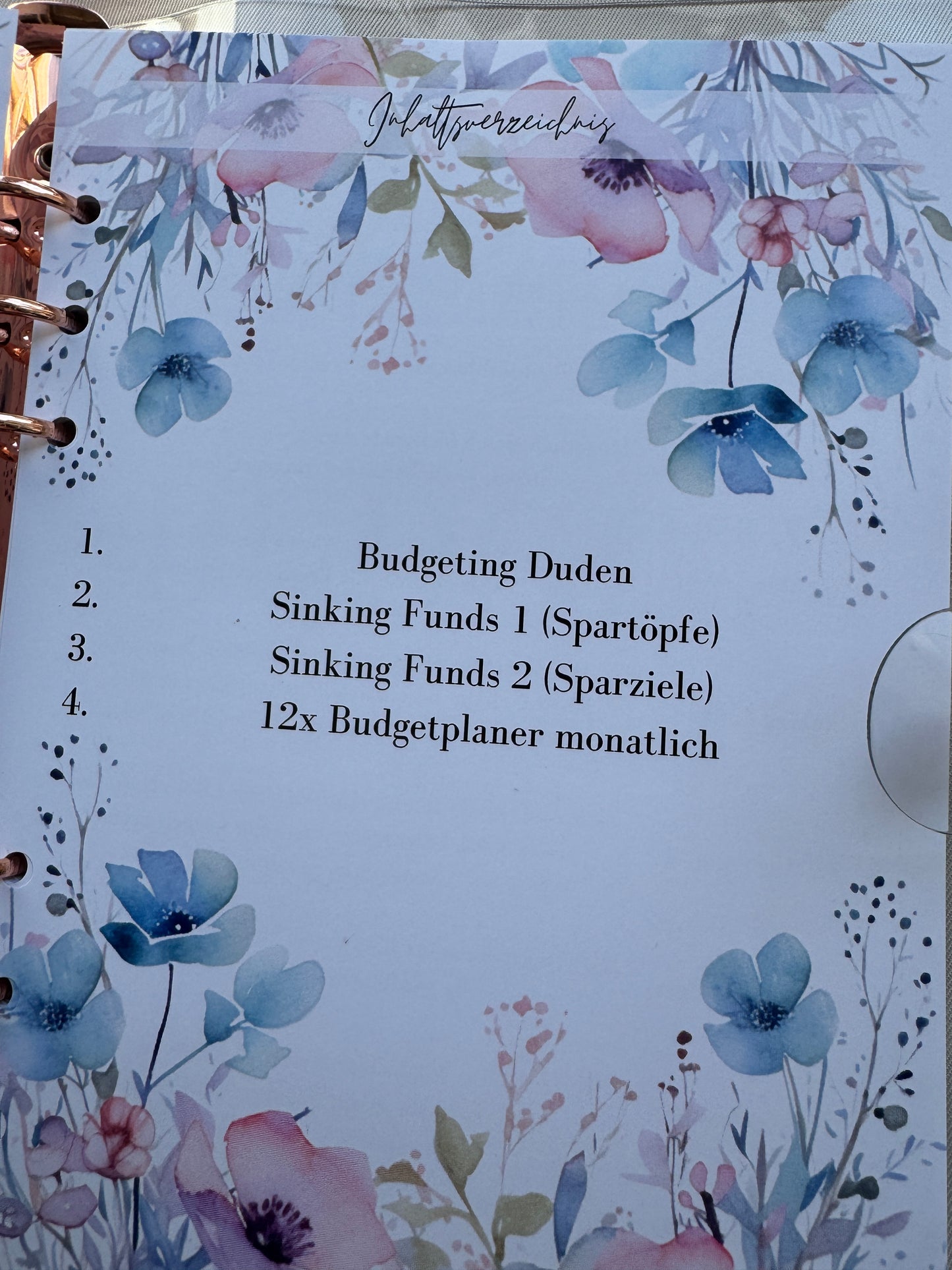 Budget Planer Finanzplaner Einlagen A5 Format | PASTEL FLOWERS