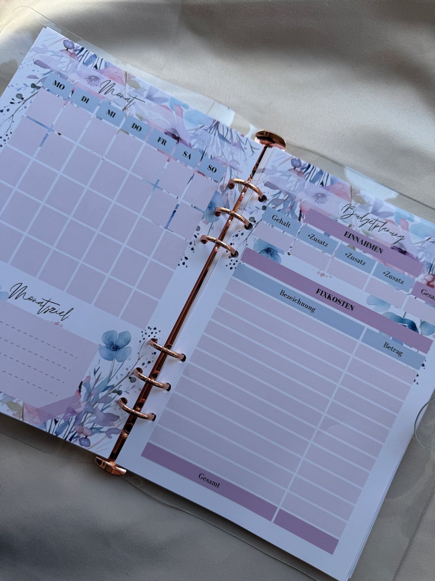 Budget Planer Finanzplaner Einlagen A5 Format | PASTEL FLOWERS