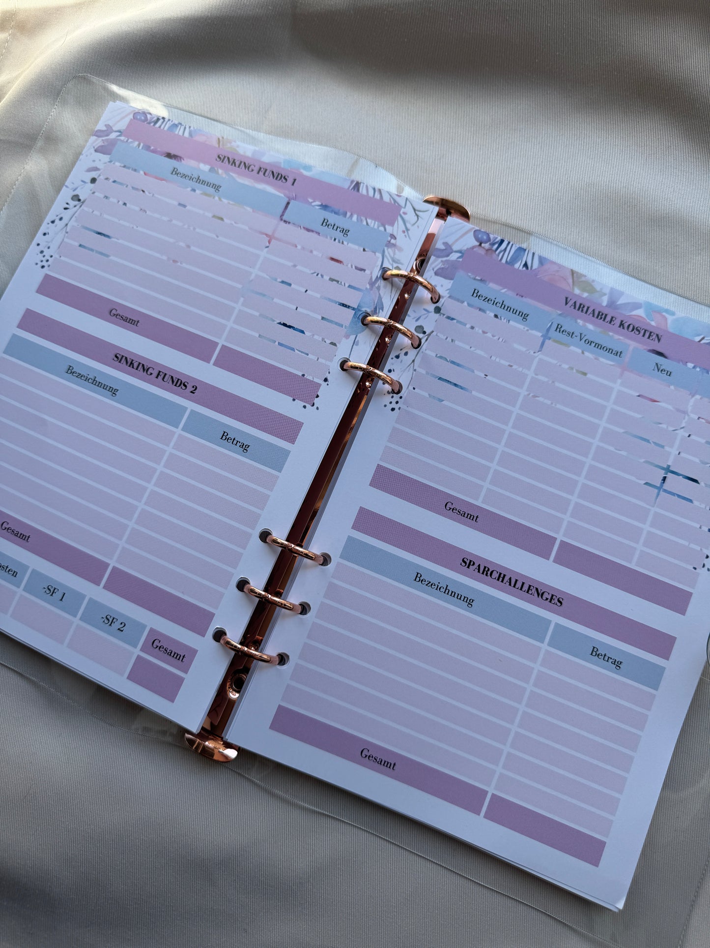 Budget Planer Finanzplaner Einlagen A5 Format | PASTEL FLOWERS