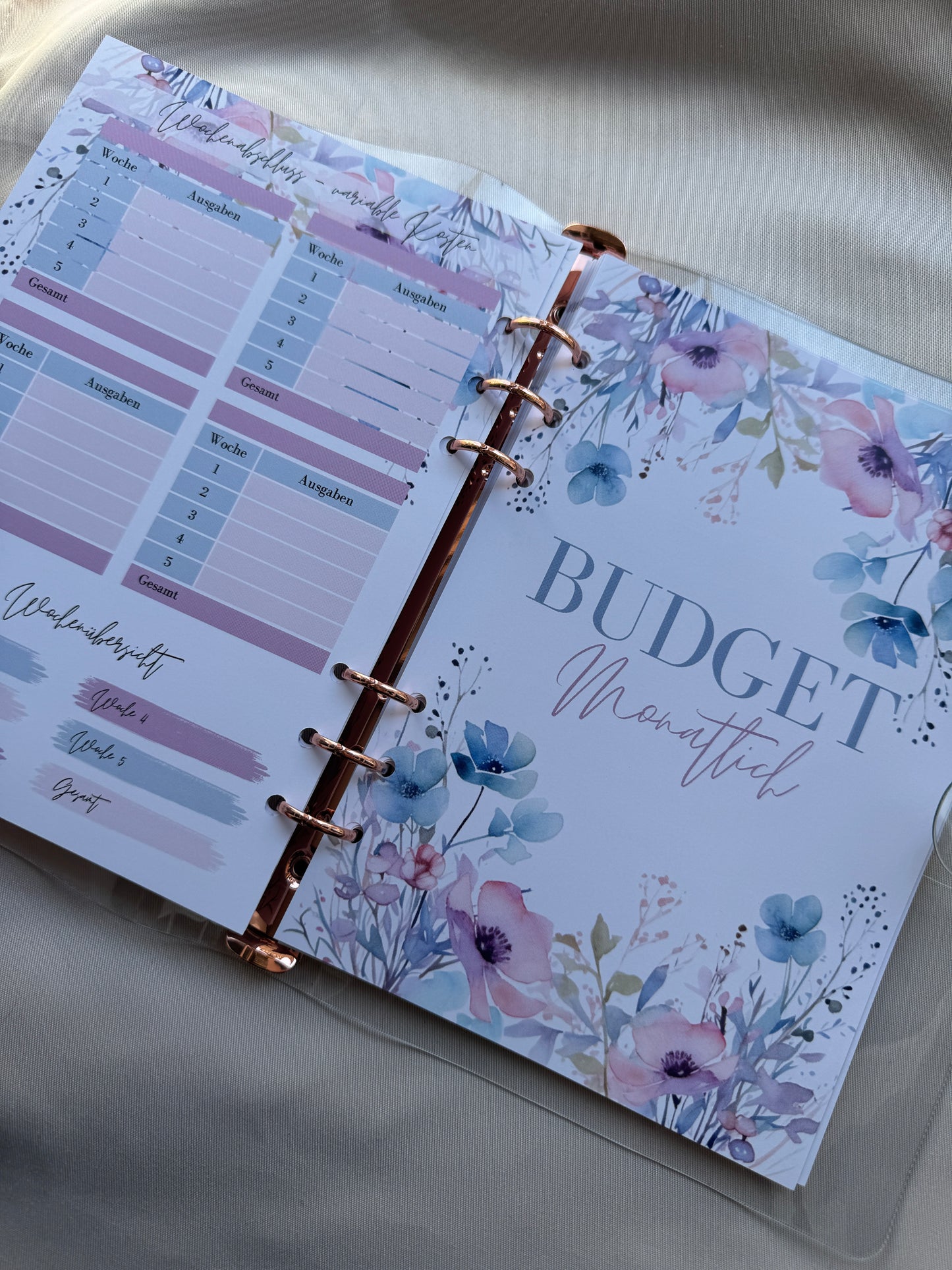 Budget Planer Finanzplaner Einlagen A5 Format | PASTEL FLOWERS