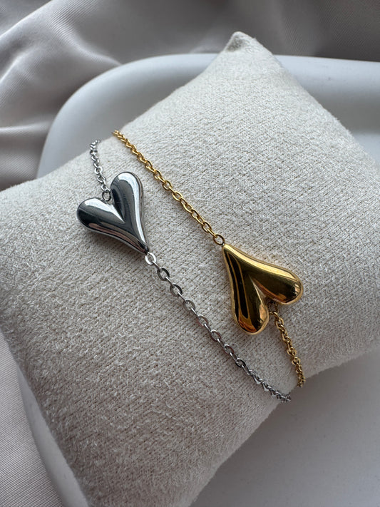Armband CLASSY HEART | SILBER & GOLD
