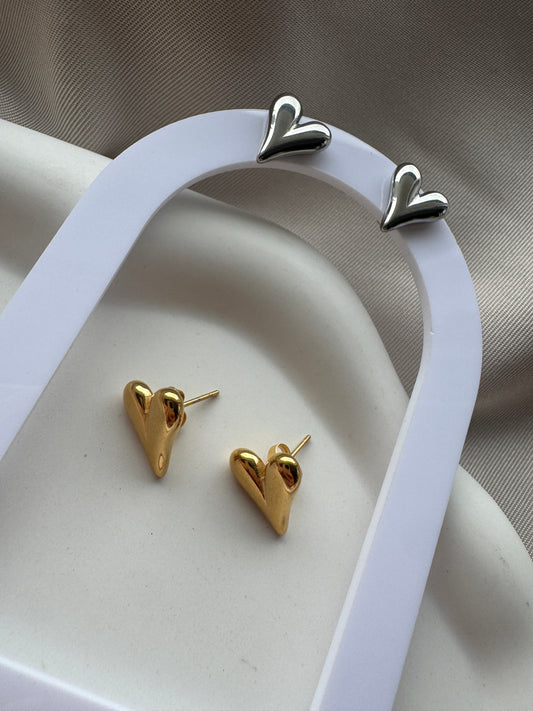 Ohrstecker CLASSY HEART | SILBER & GOLD