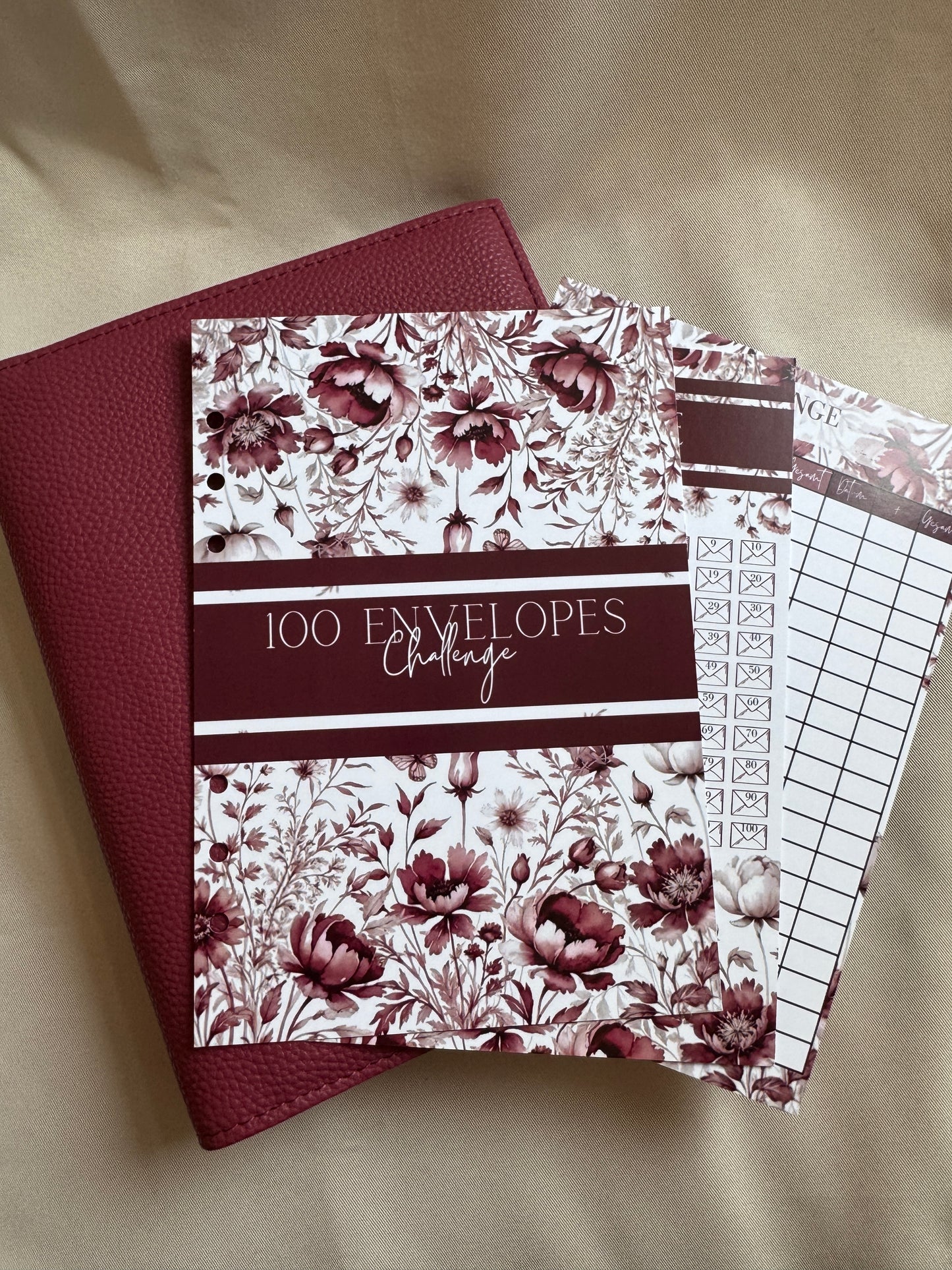 100 Envelopes Challenge Einlagen | WILDBERRY FLOWERS (B-Ware)