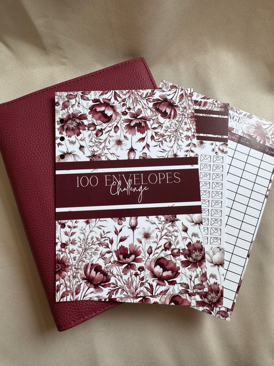 100 Envelopes Challenge Einlagen | WILDBERRY FLOWERS (B-Ware)