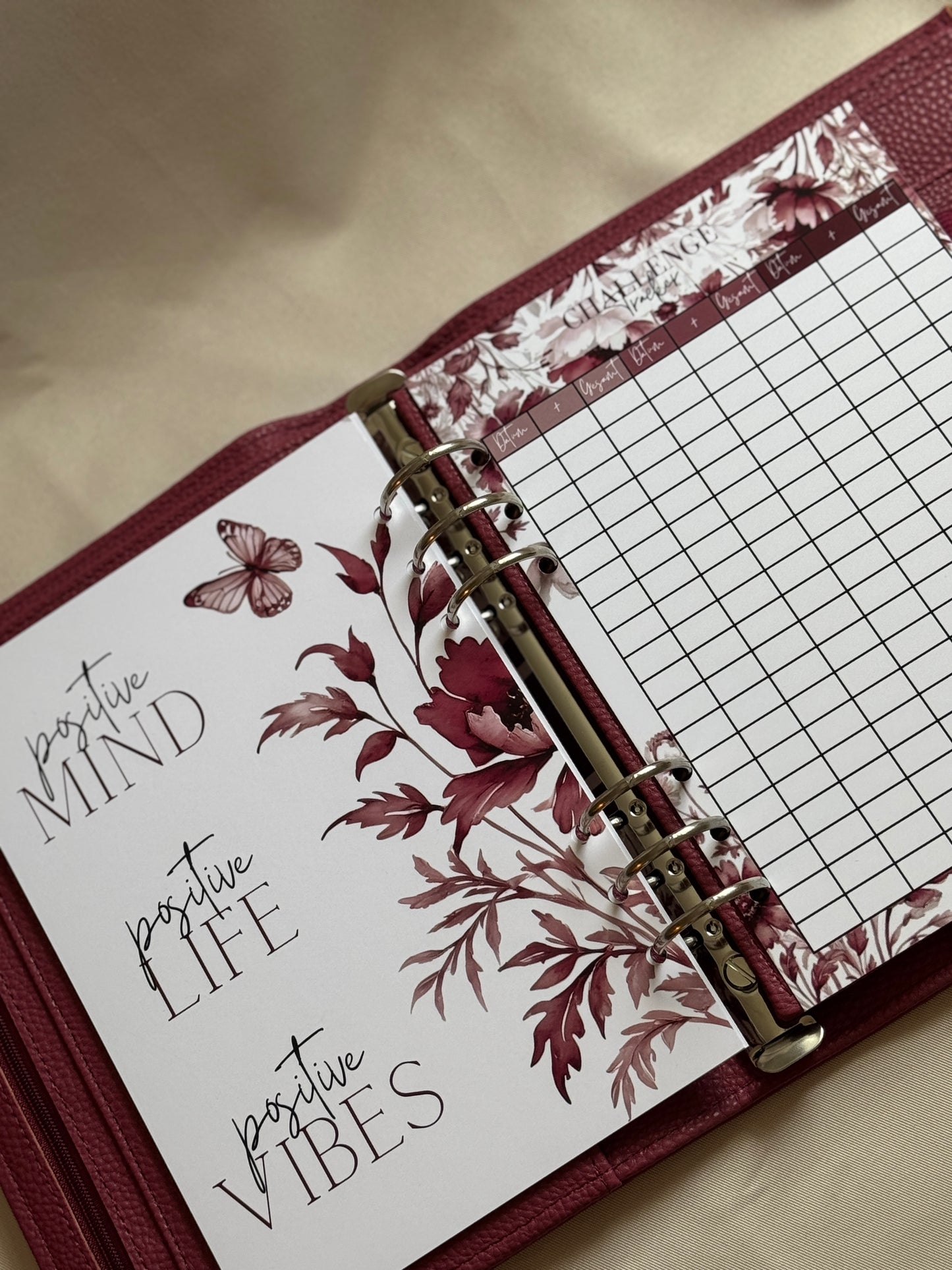 100 Envelopes Challenge inkl. Vinyl Binder & Hüllen | WILDBERRY FLOWERS (B-Ware)