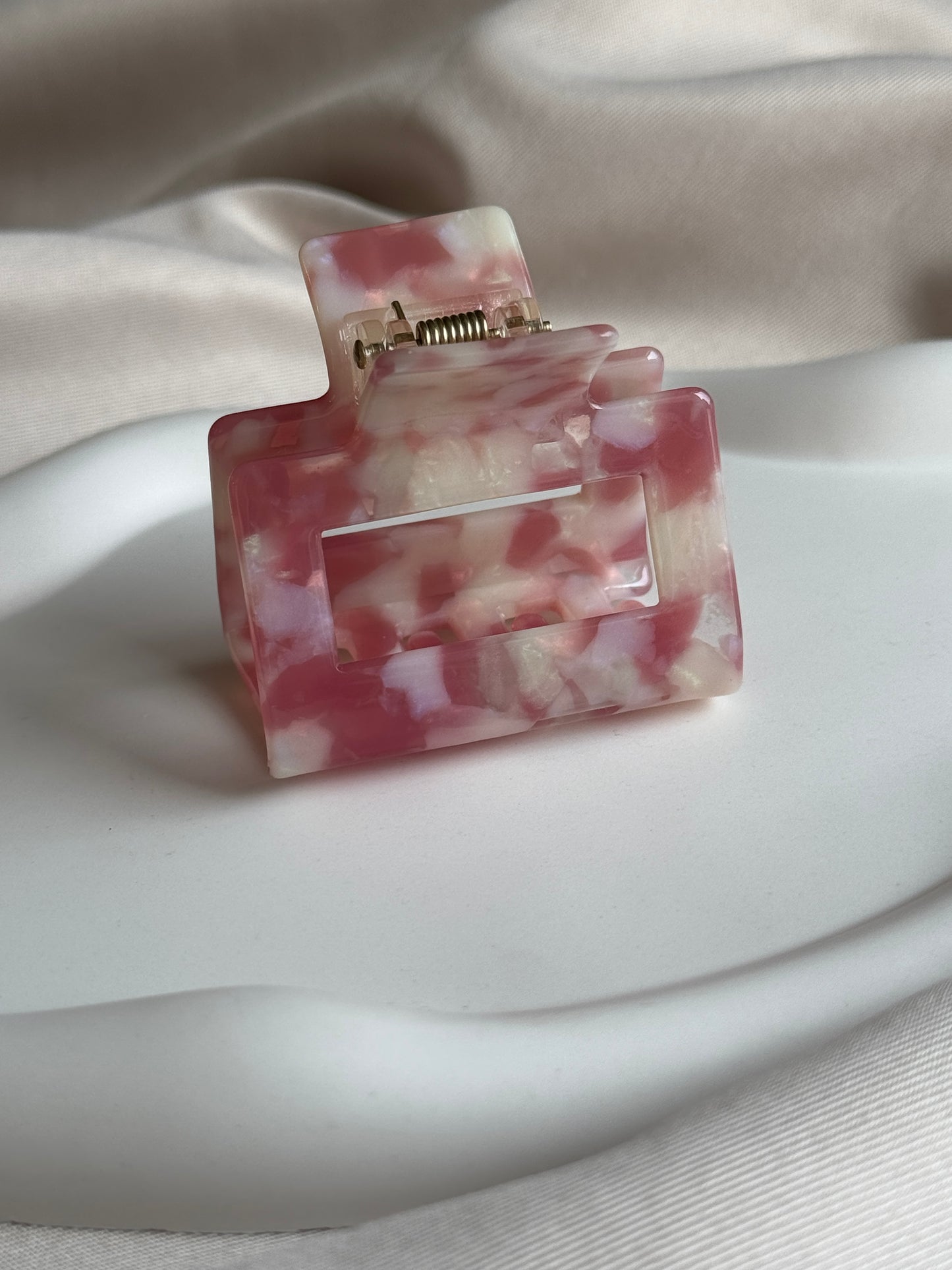 Haarklammer SQUARE M aus Acetat | BUBBLEGUM