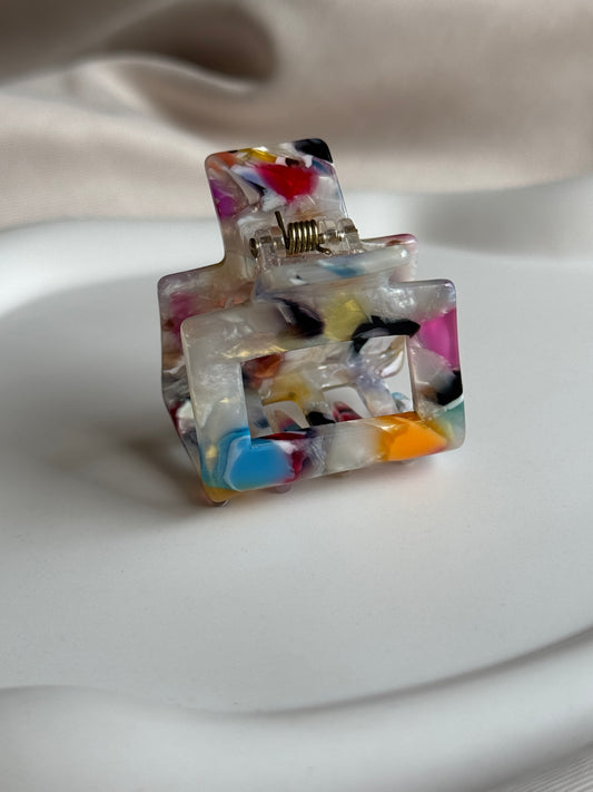 Haarklammer MINI SQUARE S aus Acetat | COLORFUL LOVE