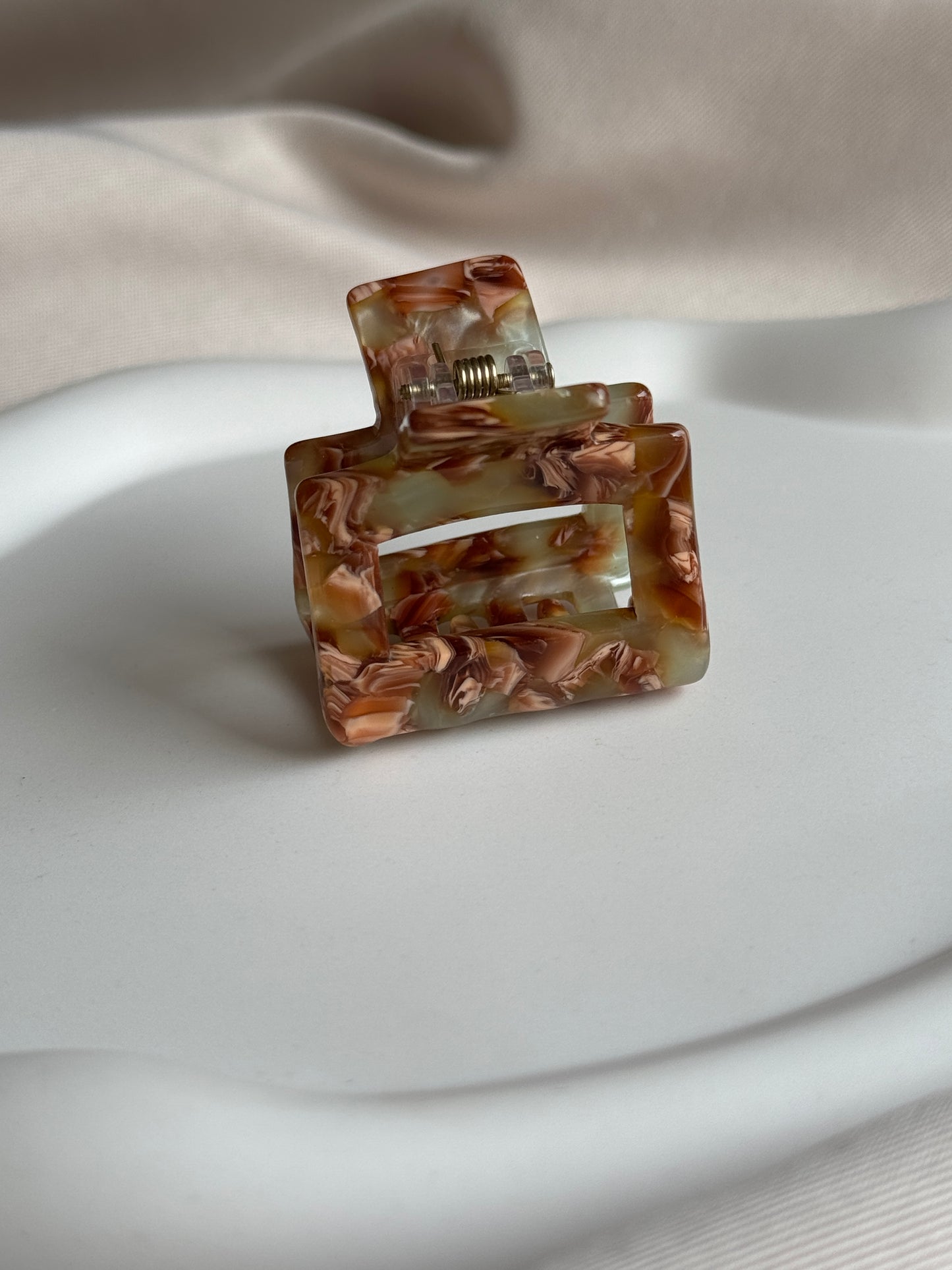 Haarklammer MINI SQUARE S aus Acetat | WATERFALL