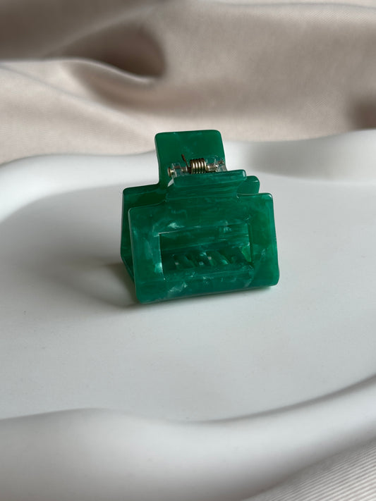 Haarklammer MINI SQUARE S aus Acetat | GREEN