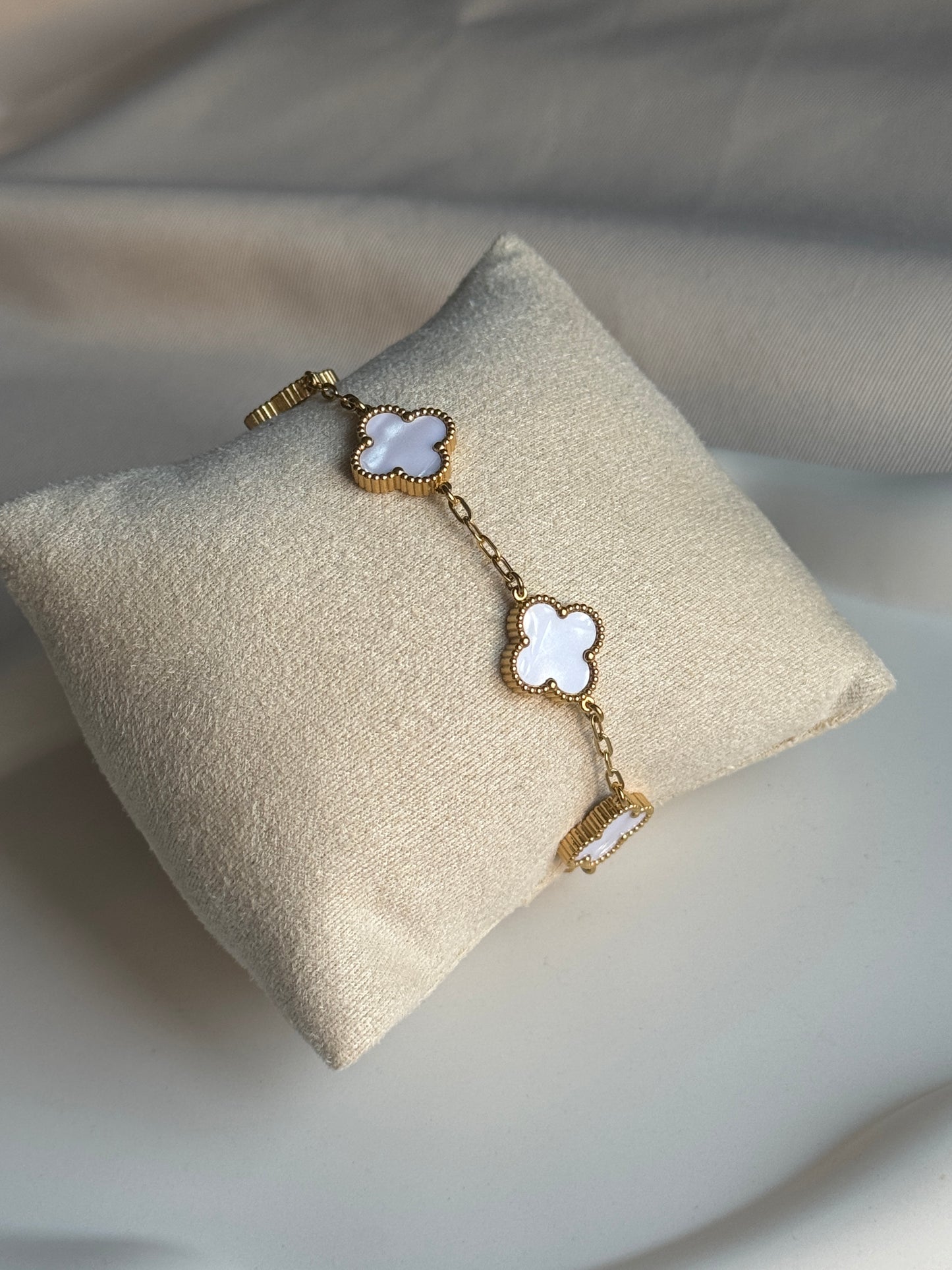 Armband CLASSY CLOVER BIG | PEARL