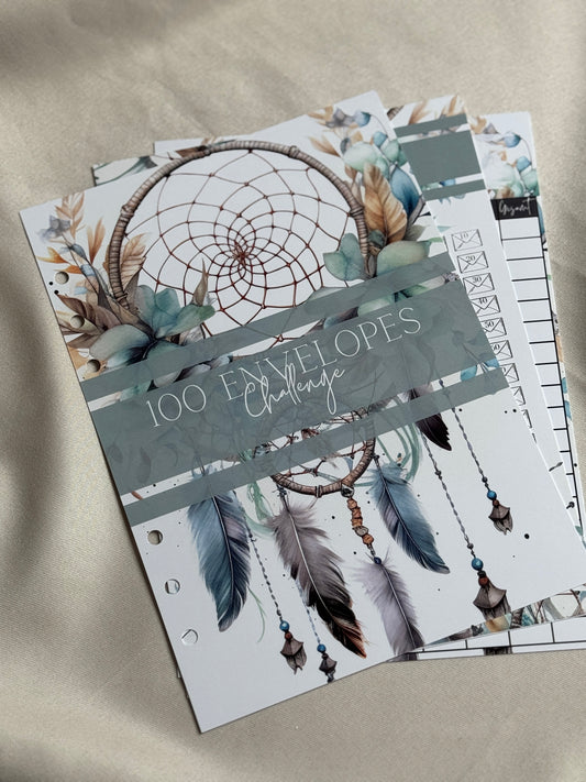 100 Envelopes Challenge Einlagen | DREAMCATCHER BOHO