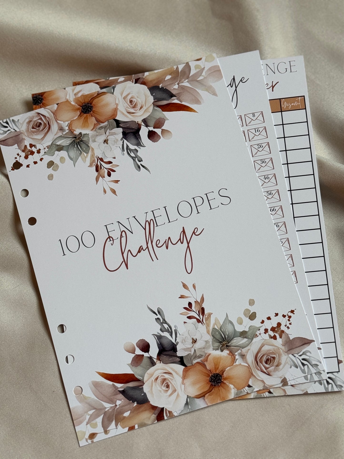 100 Envelopes Challenge inkl. Vinyl Binder & Hüllen | FLOWERS