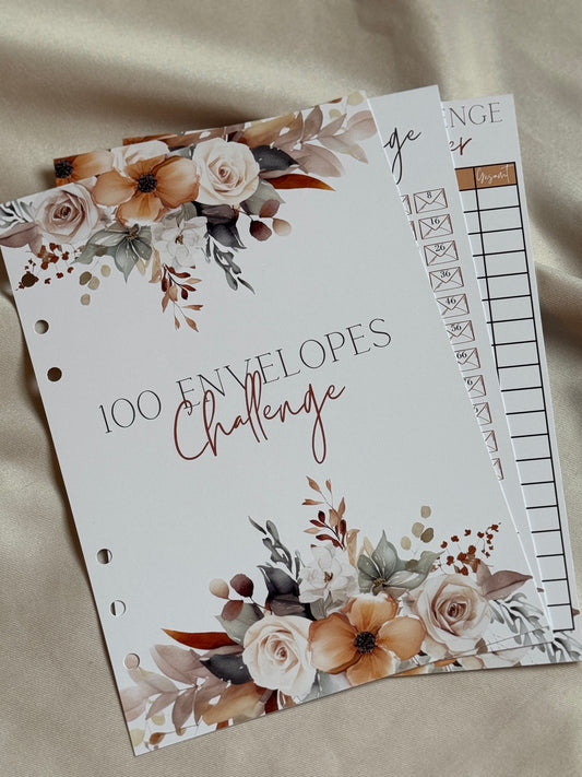 100 Envelopes Challenge Einlagen | FLOWERS