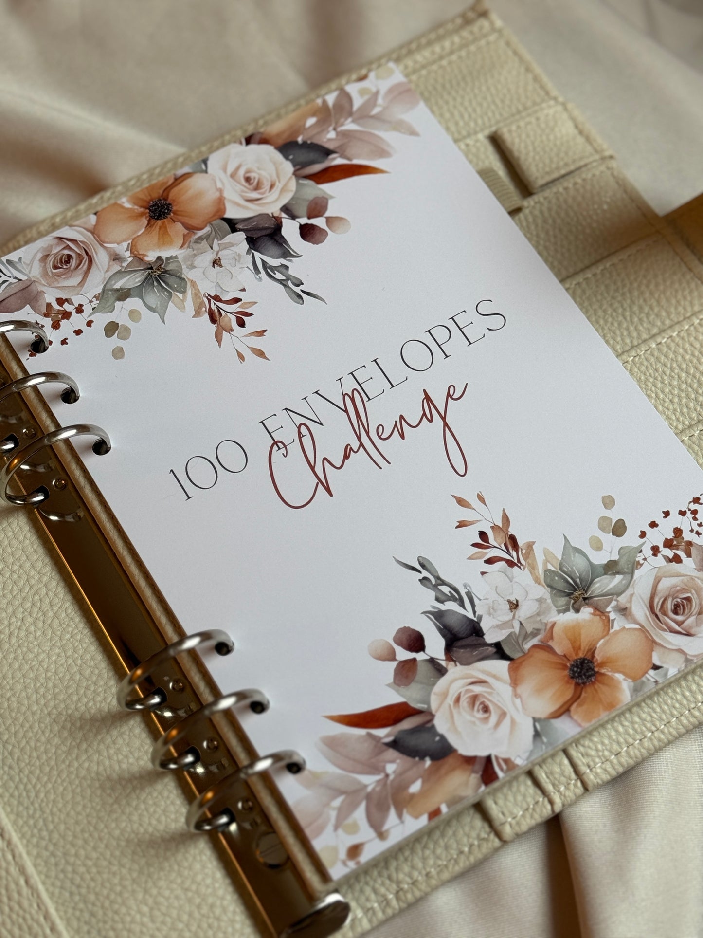 100 Envelopes Challenge inkl. Vinyl Binder & Hüllen | FLOWERS