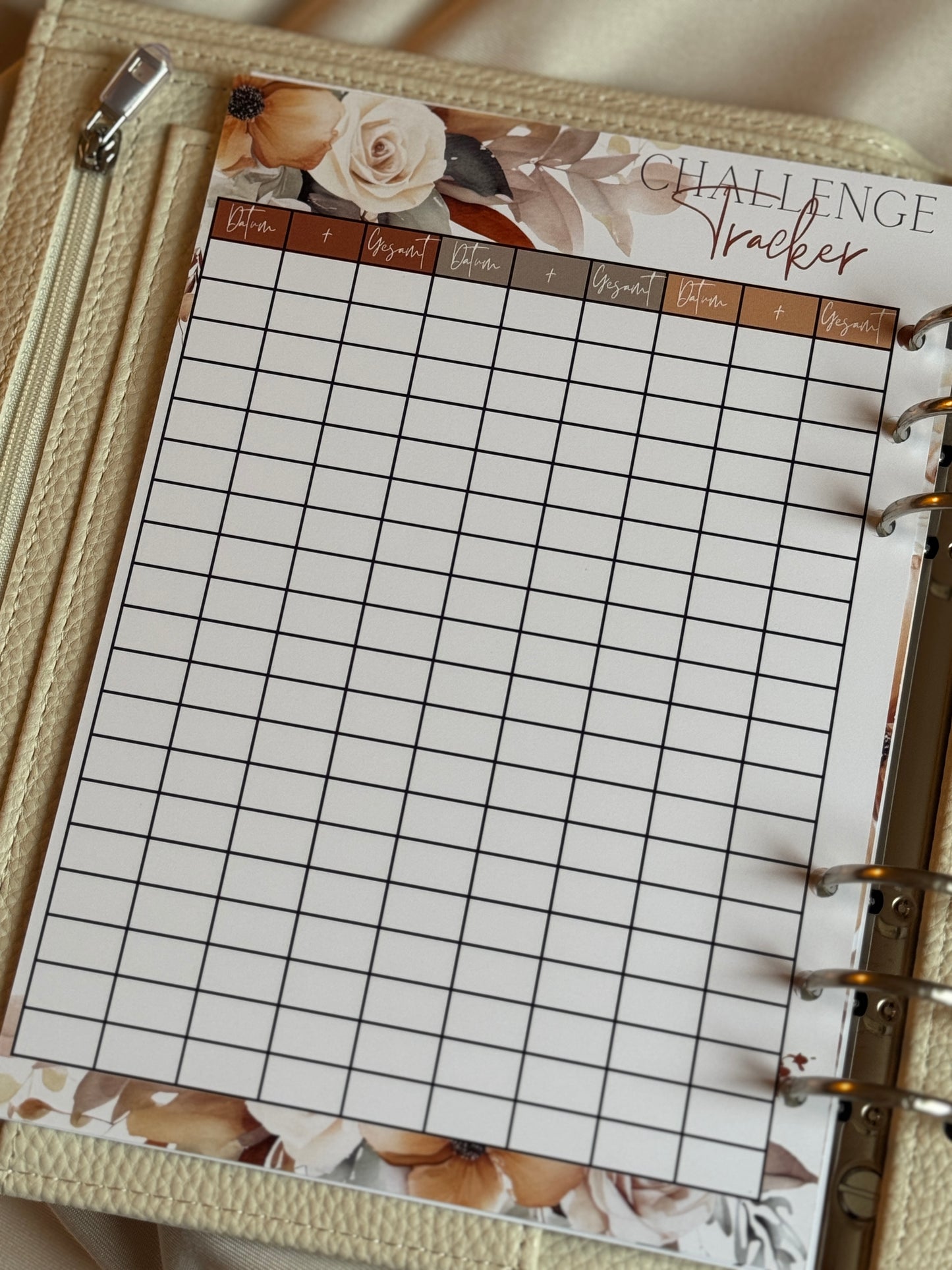 100 Envelopes Challenge inkl. Vinyl Binder & Hüllen | FLOWERS