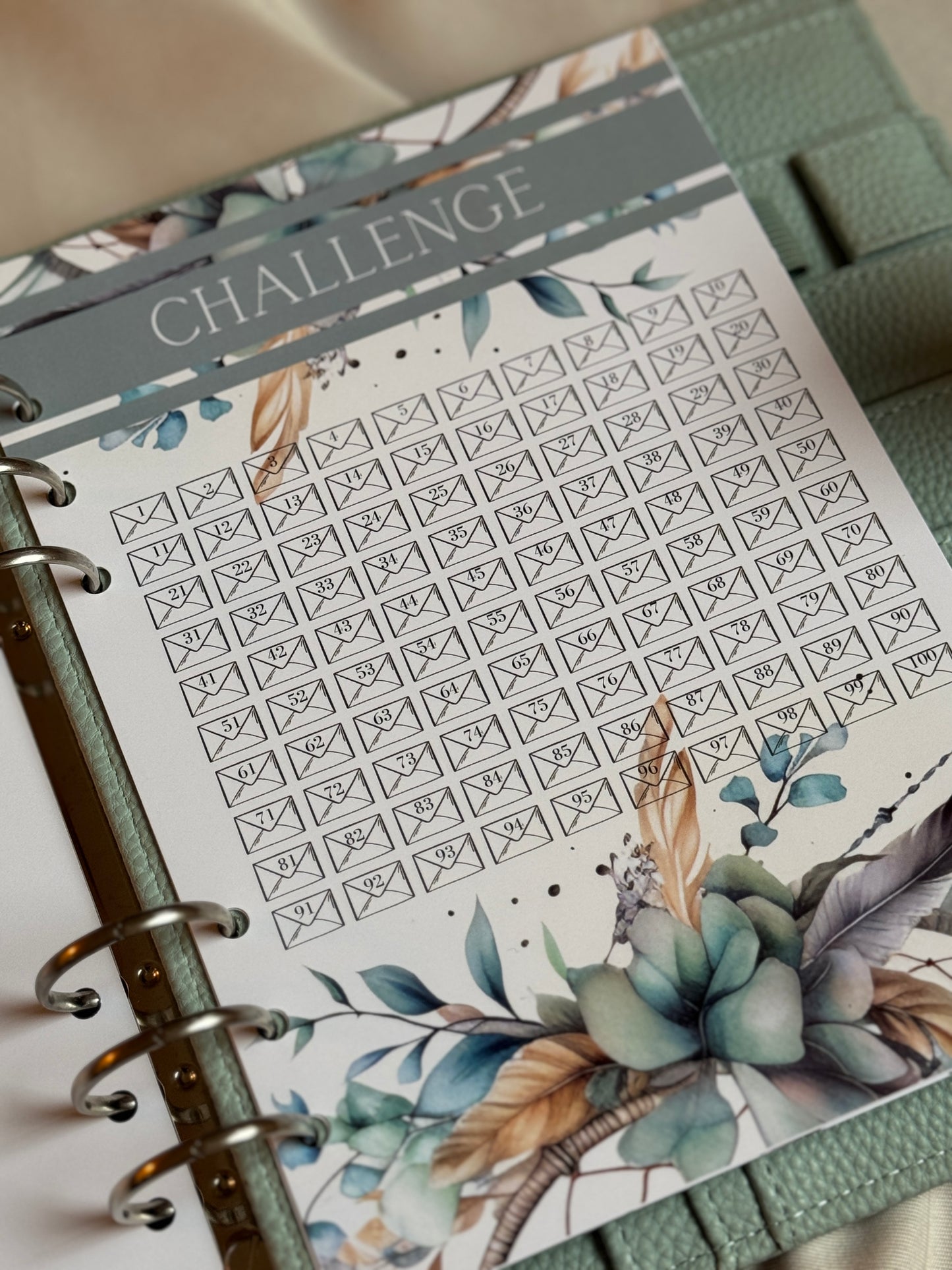 100 Envelopes Challenge Einlagen | DREAMCATCHER BOHO