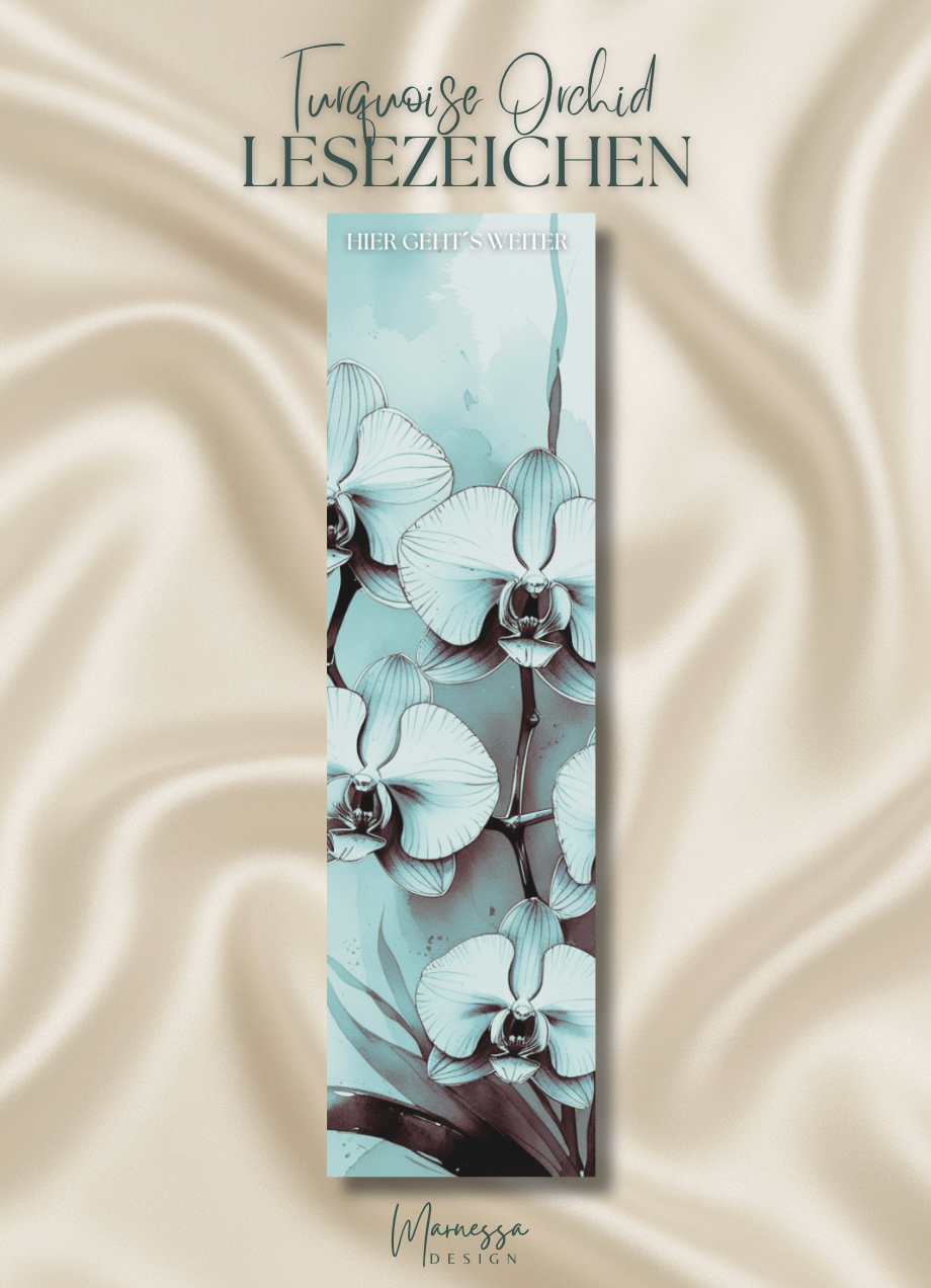 little coins BIG DREAMS | LESEZEICHEN "TURQUOISE ORCHID" | matt foliert
