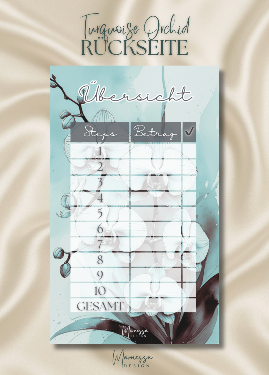 little coins BIG DREAMS | DECKBLATT "TURQUOISE ORCHID" | matt foliert