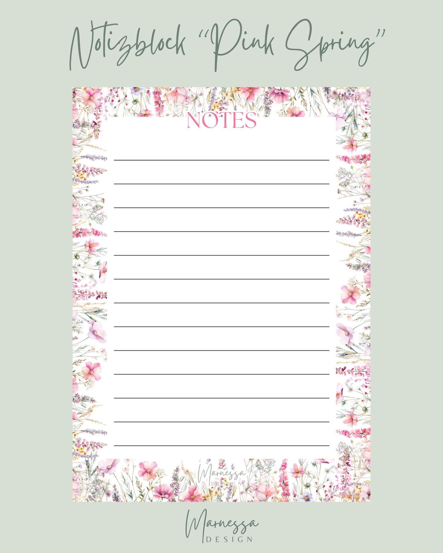 DIN A6 Notizblock | PINK SPRING
