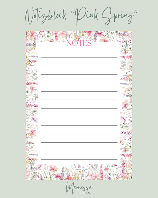 DIN A6 Notizblock | PINK SPRING