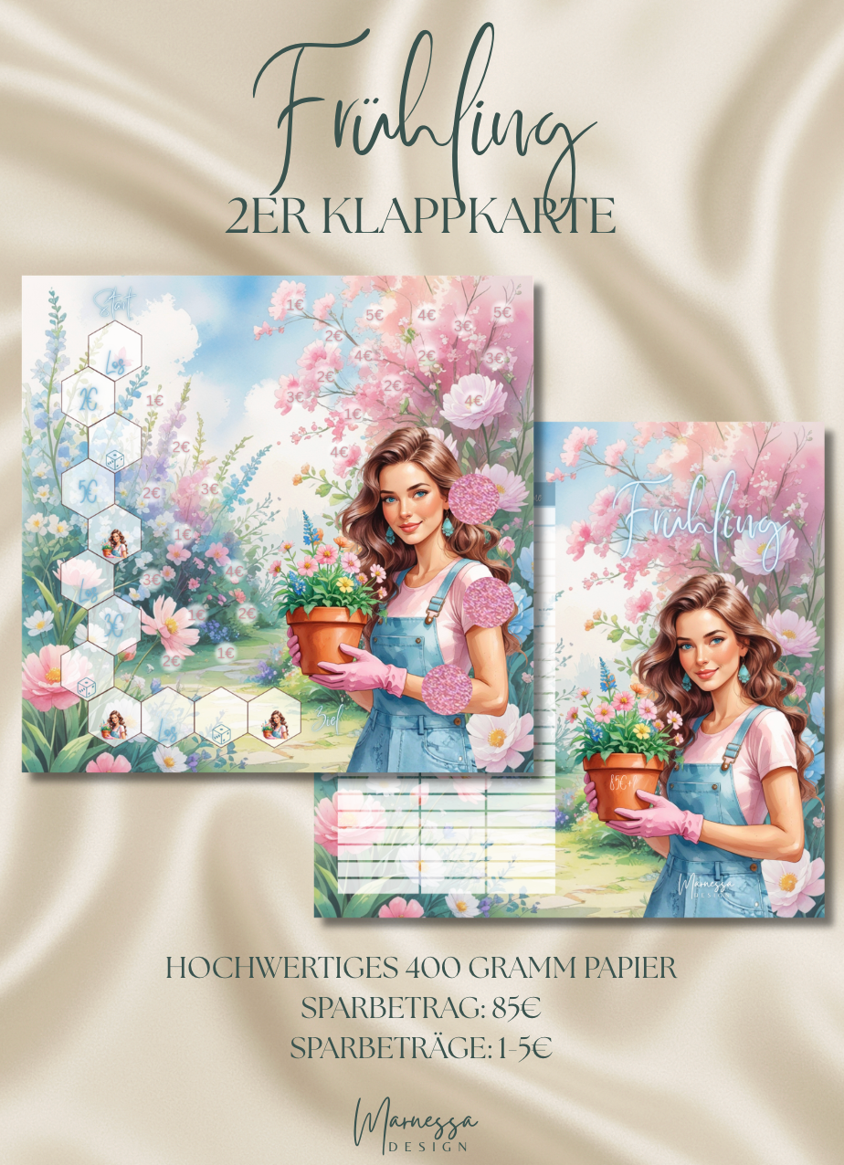 FRÜHLING | 2er Klappkarte | Jahreszeiten Sparchallenge