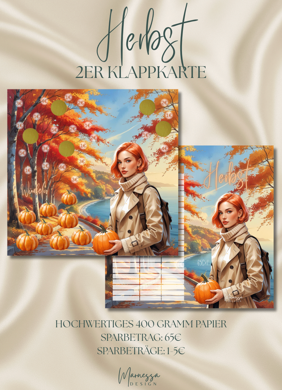 HERBST | 2er Klappkarte | Jahreszeiten Sparchallenge