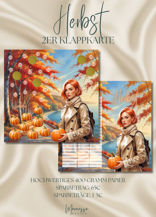 HERBST | 2er Klappkarte | Jahreszeiten Sparchallenge