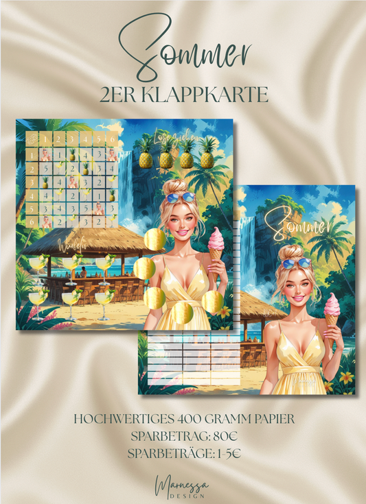 SOMMER | 2er Klappkarte | Jahreszeiten Sparchallenge