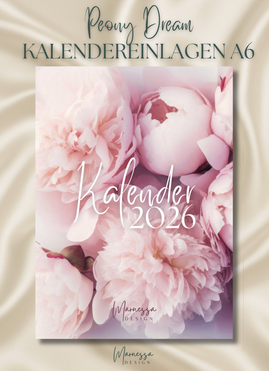 Kalender Einlagen im A6 Format | PEONY DREAM